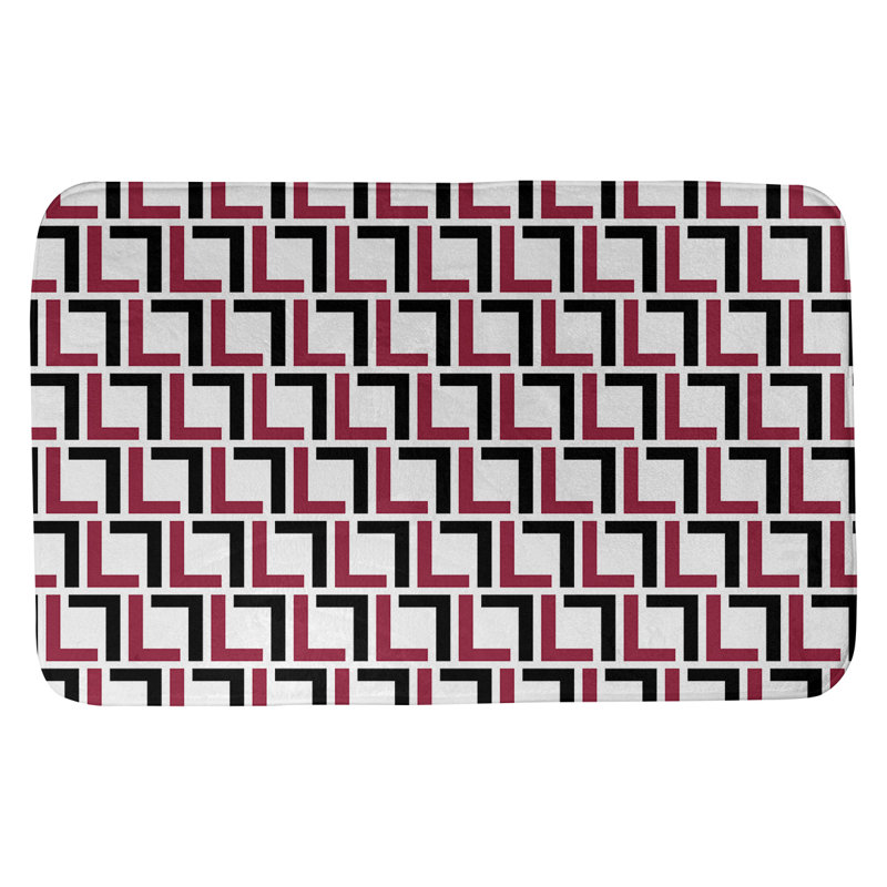 Tapis pour salle de bain Baltimore, l 17 po x L 24 po, White/Red/Black
