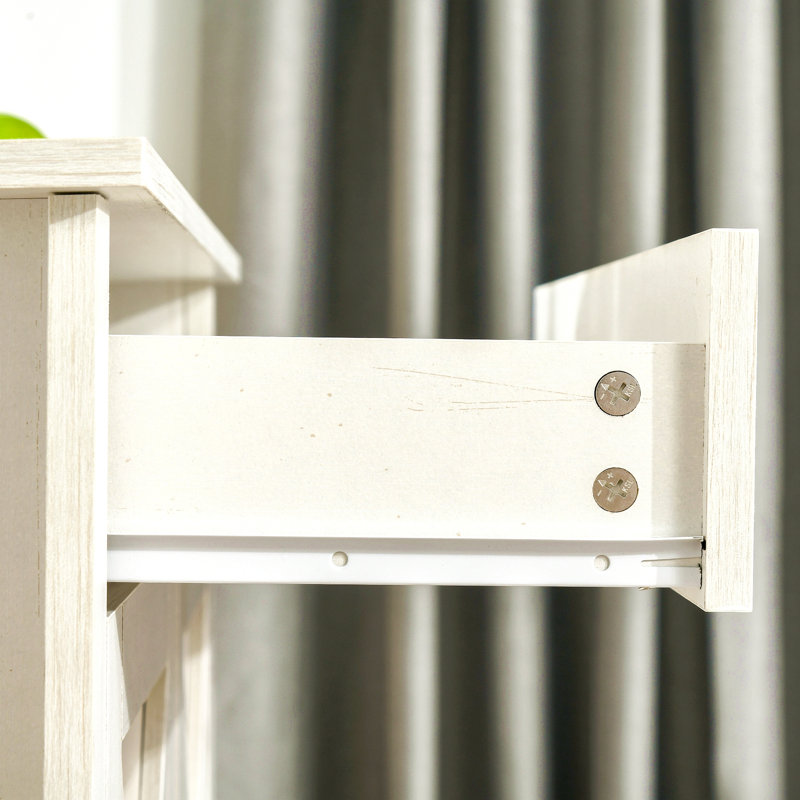 Farmhouse Sideboard Buffet Cabinet, Barn Door Style Kitchen Cabinet, 32" Accent Cabinet, White