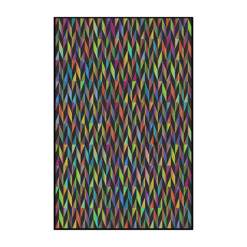 Tapis bleu à motif géométrique Prevost, Rectangle 6 pi x 9 pi