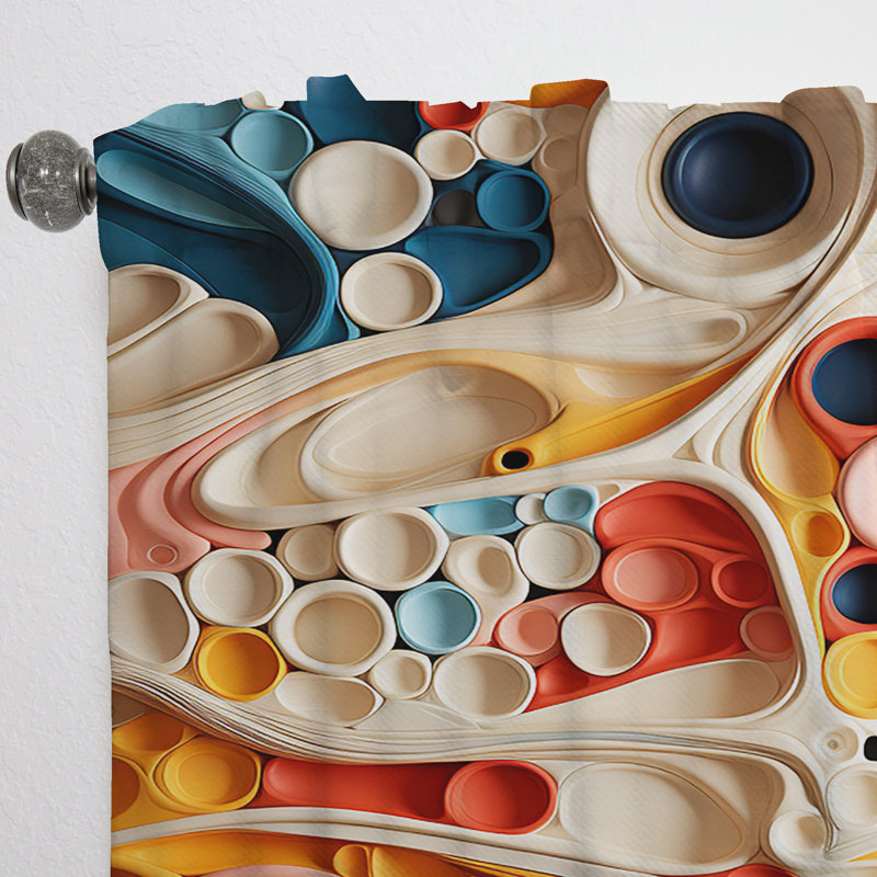 Lansford - Rideau obscurcissant à motif abstrait Modern Shapes - 1 panneau, L 52 po x L 84 po