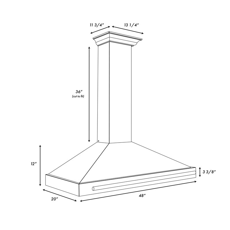 Zline 48 In. Autograph Edition Stainless Steel Range Hood With Black Matte Shell, Black Matte/Polished Gold