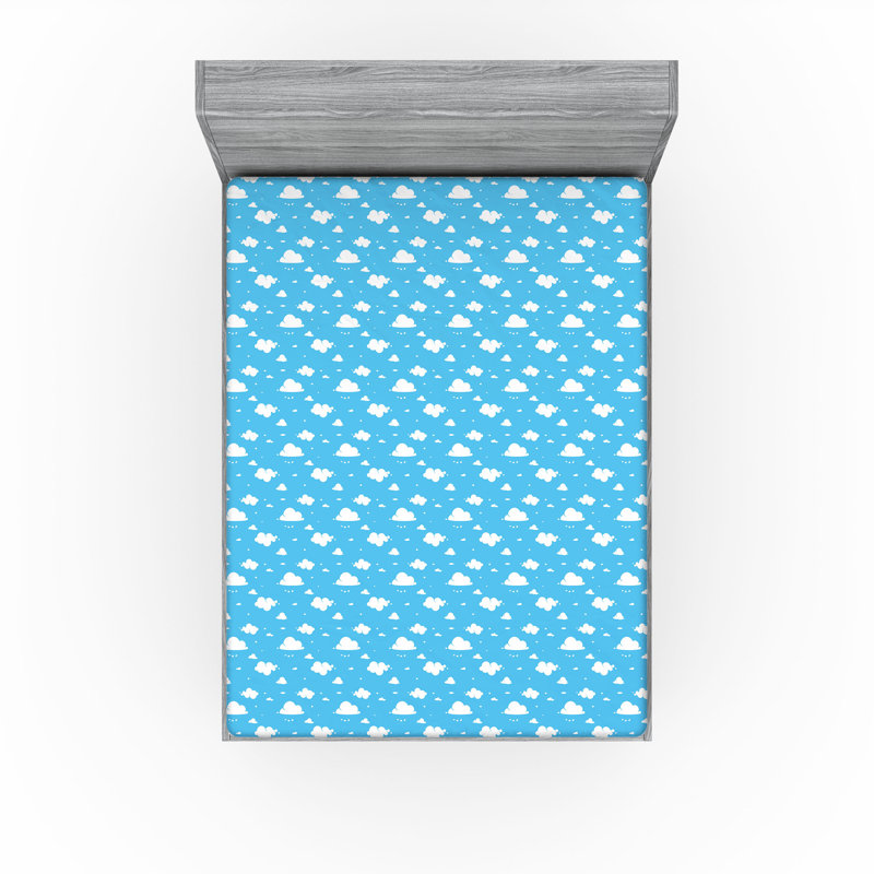 Ensemble de 2 draps-housse bleu ciel Ambesonne, Drap-housse grand
