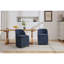 Ensemble de 2 chaises de salle à manger en chenille avec roues universelles, bleu-388137300
