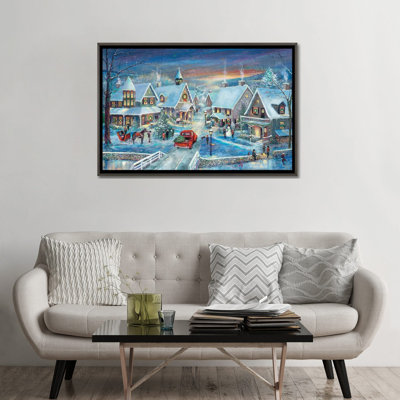 Célébrer la maison pour les vacances - reproduction d'art murale - toile encadrée