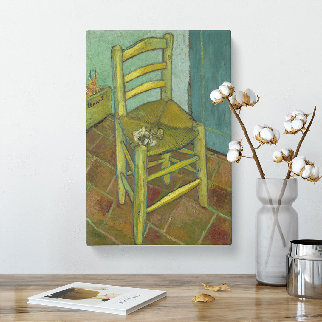 Vincents Chair by Vincent Van Gogh - Wrapped Canvas Painting