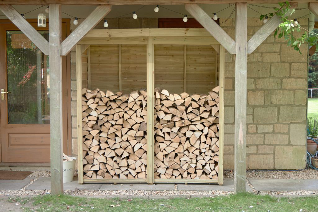 182.2cm W x 87cm D Wood Log Store