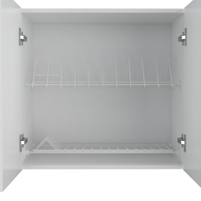 Armoire de rangement murale avec tablettes ouvertes Milano - Blanc, Blanc