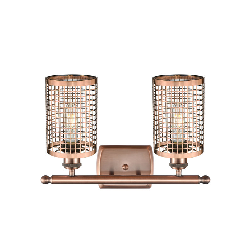 Éclairage pour meuble-lavabo à 2 lumières Jerine, Cuivre antique