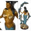 Sirène Yonah avec sept dauphins sur base en marbre, hauteur de 29 pouces, bronze