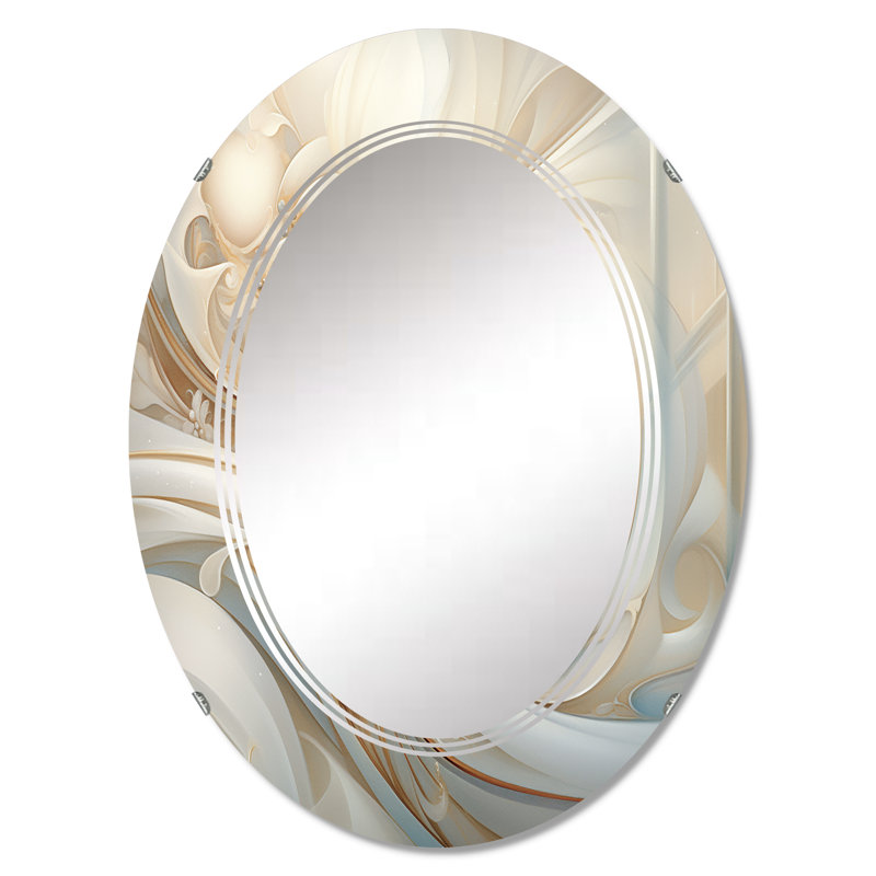 Pello - Miroir mural moderne ovale, 36 po x 24 po