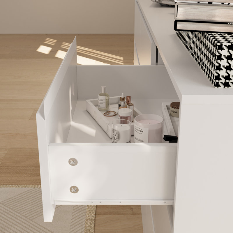 70.87w Dresser With 9 Drawers, Large Modern Chest Of Drawers With Deep Drawers, White
