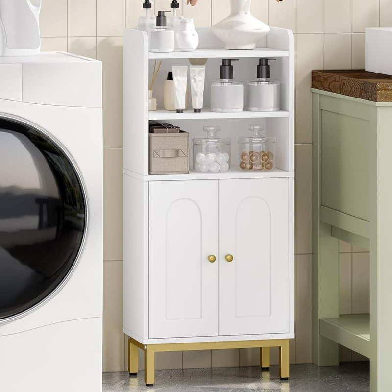 Mini Floor Cabinet with 2 Door and Shelves