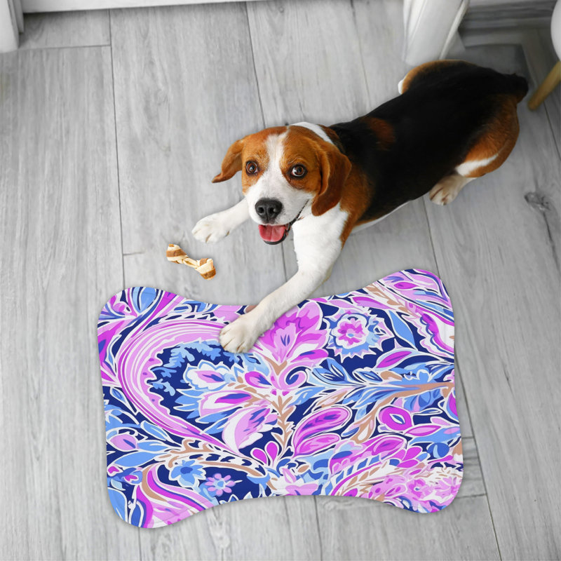 Preppy Patterns - 1 Piece Bone Shape Feeding Mat, 18"