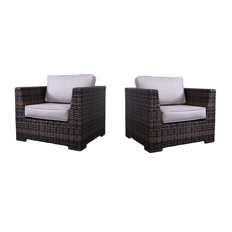 Fauteuil club 2 pièces Letona, Brun