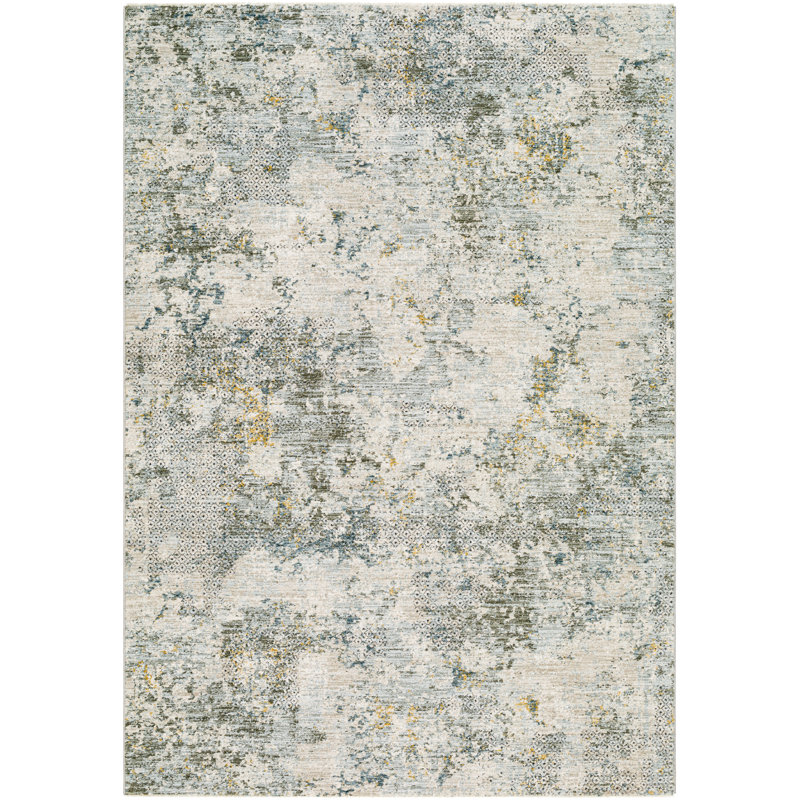 Chloe Abstract Dusty Sage Area Rug, Rectangle 2' x 3'