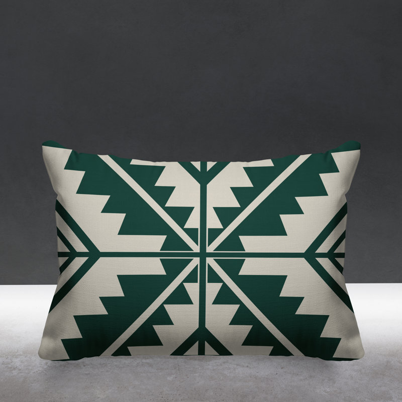 Coussin décoratif intérieur / extérieur Tala Southwestern, Émeraude