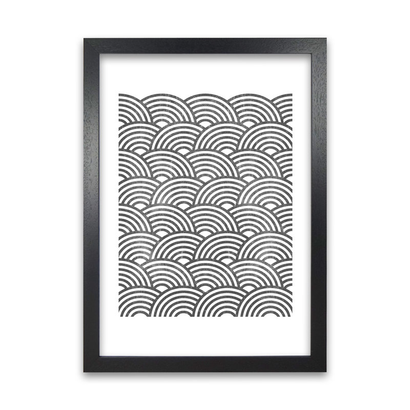 Art Deco Grunge Original - Print, Black Frame, 84cm H x 59cm W x 3cm D