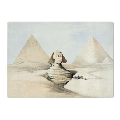 Tempered Glass the Great Sphinx Pyramids of Giza by David Roberts Chopping Board