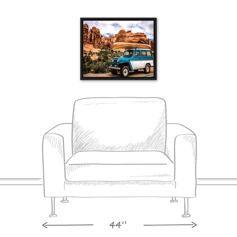 " Adventuring Jeep ", 17.75" H x 21.75" W x 1.75" D