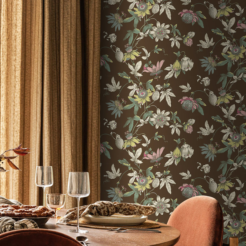 Rouleau de toile Passion Flower, Brun, 60.77 sq. ft