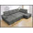 128"Sofa U Shaped Sectional Couch With Ottoman