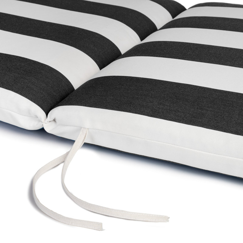 Sunbrella Outdoor 3.5'' Chaise Lounge Seat / Back Cushion, Black/White