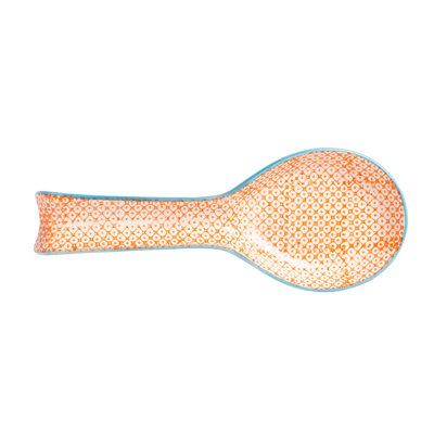 Nicola Spring - Hand-Printed Kitchen Spoon Rest - 26.5cm - Orange