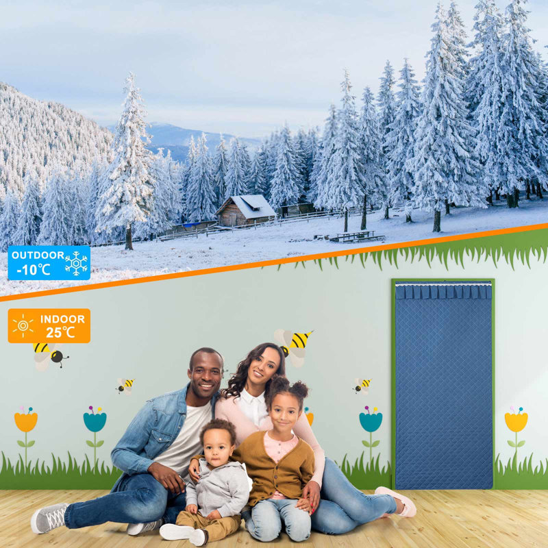 Kbndieu Thermal Insulated Door Curtain Fits Door Blocks Cold Retains Winter Warmth Upgraded Cloth Filled with Thicken Door Cover for Winter