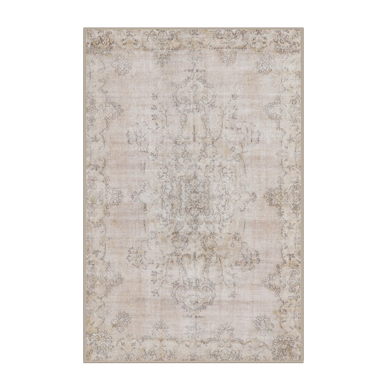 Tapis oriental gris et ivoire, Rectangle 5 pi x 8 pi