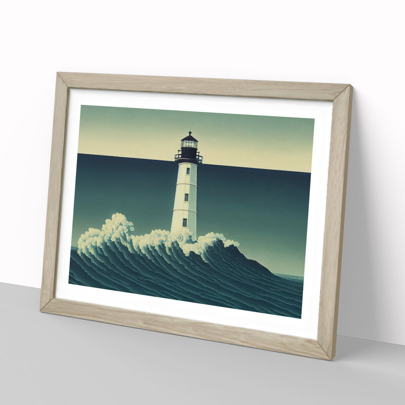 Popular Lighthouse - Single Picture Frame Print, 34cm H x 46cm W x 2cm D