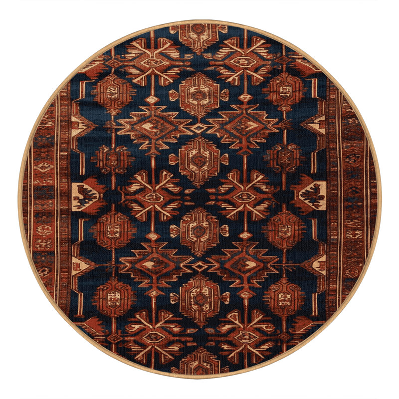 Tapis brun lavable à la machine, Rond 5 pi