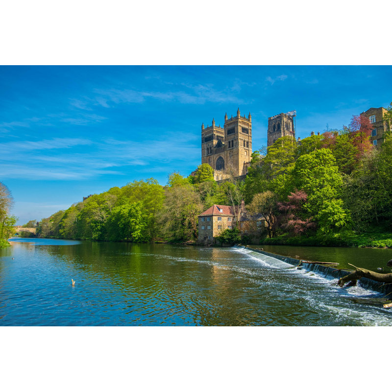 Durham cathédrale et rivière - photographie sur toile tendue, L 18 po x H 12 po