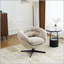 Chaise pivotante en chenille moderne avec coussin amovible - rotation à 360 °, base en métal noir, pour le salon / bureau / coin lecture-204104499