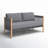 Palina 63'' Teak Outdoor Loveseat, Patio Sofa with Cushions