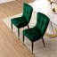 Chaise de salle à manger rembourrée et revêtue de velours-1595613410