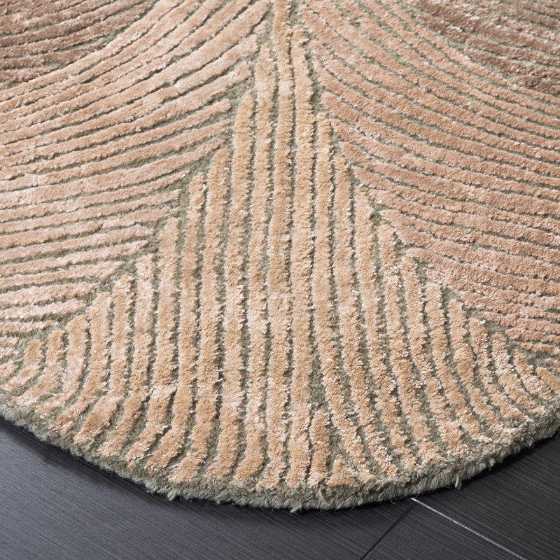 Tapis d'intérieur abstrait en laine, coton et laine touffetée à la main Fifth Avenue, Rond 3 pi