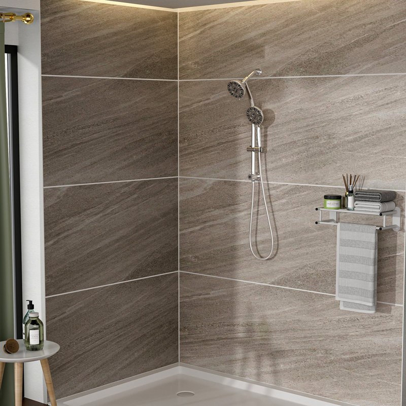 Multi Function Dual Shower Head - Shower System With 4.7" Rain Showerhead, 7-Function Hand Shower, Adjustable Slide Bar
