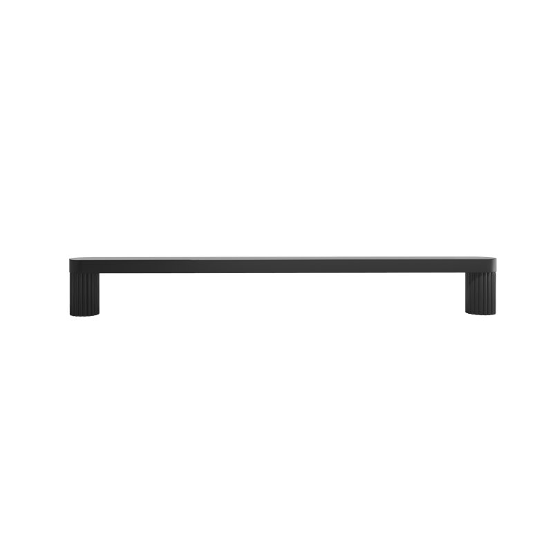 Poignée nervurée à barre / poignée avec tiges cannelées, Noir mat, 12"