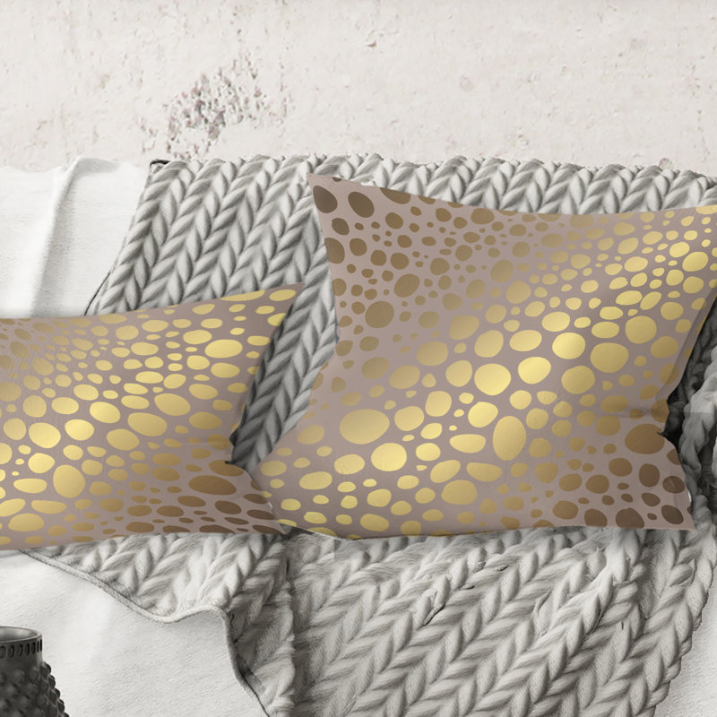 Coussin Golden Marble Design III - Mid-Century Modern, 18 po x 18 po