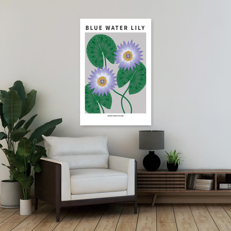 Art contemporain contemporain abstrait fleur de lotus, H 36 po x l 24 po