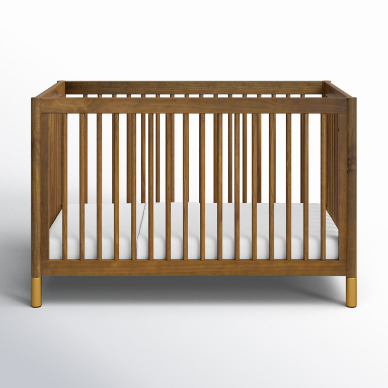 Gelato 4-in-1 Convertible Crib, Natural Walnut/Gold