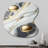 Abstract Geode Gold And White Marble IV - Abstract Marble Drop Shape Metal Wall Sculpture-220570012