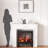 Modern Fireplace Mantel, Freestanding Fireplace Surround with Leg for Electric Fireplaces, 44.7" W x 40" H, White,wood