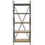 Étagère de rangement en bois brun à 5 tablettes avec cadre en métal noir-1597521516