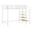 Lit mezzanine simple avec escalier de rangement et tablette supérieure avec structure de lit mezzanine simple en métal-272397330