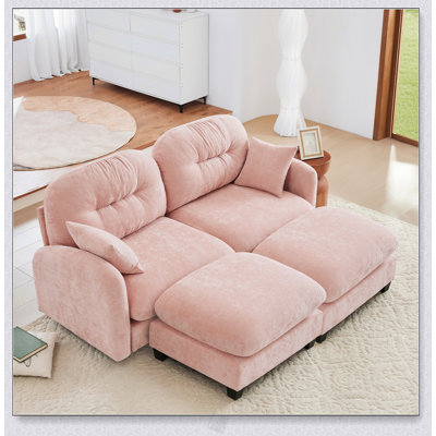 Cloud Sectional Couches With Premium Chenille Fabric, Soft Throw Pillows, Tufted Cushion Backrest, High-Density Foam, And Elegant Armrests For Bedrooms