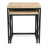 Briarcrest Set of 2 Nesting Side Tables, Modern Wood Top with Black Metal Frame, Brown Finish