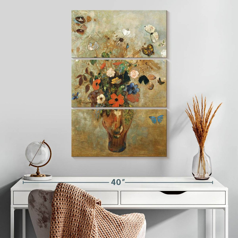 Harnek Nature morte aux fleurs 1905, H 32 po x l 20 po