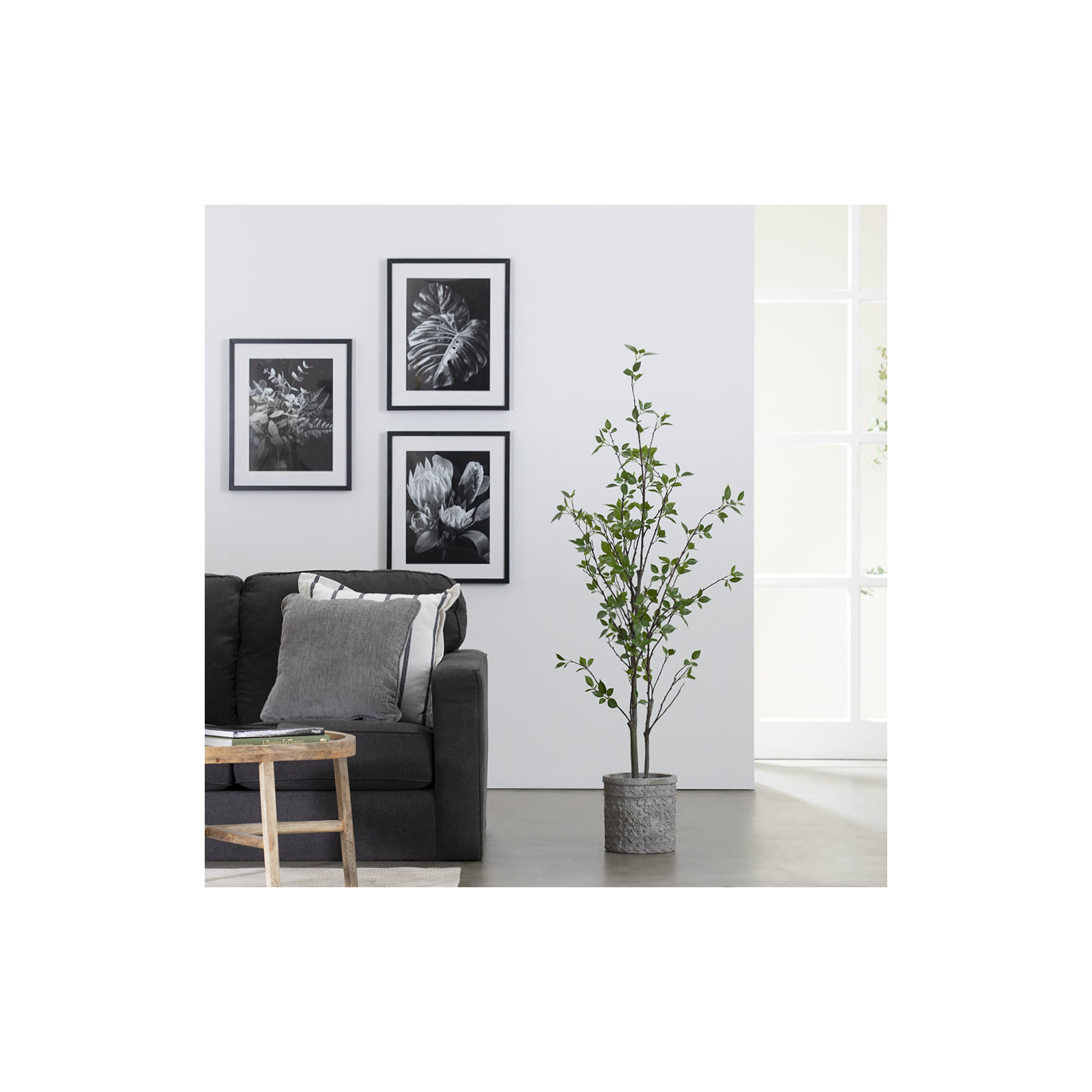 60'' Faux Ficus Tree in Cement Pot