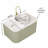 DINA 30" Bathroom Vanity with Sink, Wall-Mounted Floating Curved Edges Striped Bathroom Storage Cabinet with Drawer, White Round Ceramic Basin with Stone Pattern, Pre-assembled, Light Green Color-548205142-548205143